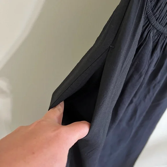 Abercrombie Black One Shoulder Midi Dress Sz L - Picture 7 of 9